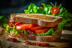 vegan Sandwich Licht und gesund Möglichkeit zum ein qui foto