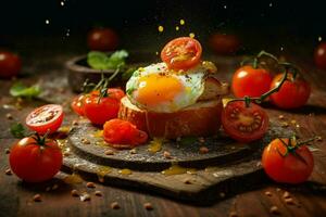 Gewürze Scheiben von Tomaten Herbheit knusprig Cara foto