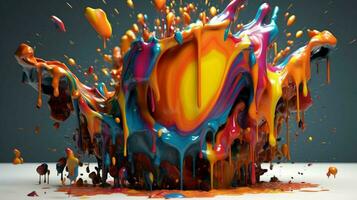 abstrakt Kunst mit bunt Spritzen 3d foto