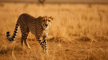 Gepard Stalking beim Feld foto