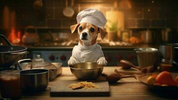 Koch Hund Kochen Essen foto