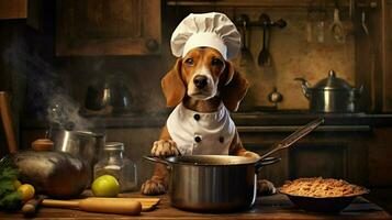 Koch Hund Kochen Essen foto