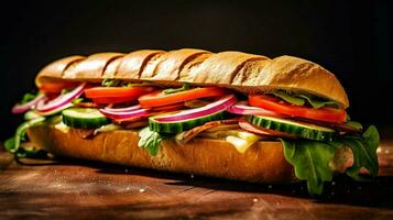 frisch vegan U-Bahn Sandwich zum ein Licht und Gesundheit foto