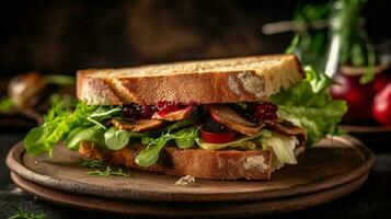 natürlich vegan Sandwich bereit mit organisch und foto