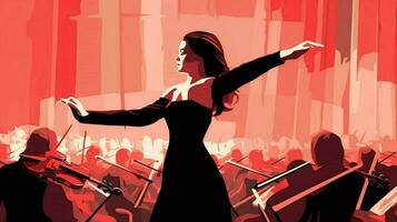 das weiblich Dirigent dramatisch le das modern foto