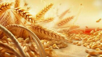 das Weizen Korn und Mehl im Nahansicht Illustration foto