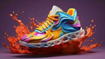 3d Turnschuhe durch alberto seveso fortgeschritten Farbe planen foto