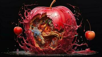 explodierte Apfel durch Nychos hoch Qualität foto