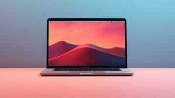 minimalistisch MacBook Hintergrund hoch Qualität foto