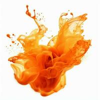 Orange Flamme mit Weiß Hintergrund hoch Qualität Ultra foto