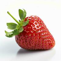 Erdbeere mit Weiß Hintergrund hoch Qualität Ultra foto
