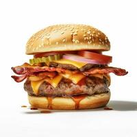 ein Speck Cheeseburger höchst realistisch hoch Auflösung foto