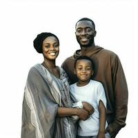 afrikanisch amerikanisch Familie mit transparent Hintergrund hoch foto
