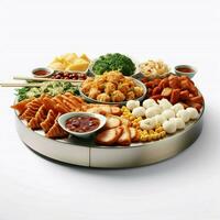 Chinesisch Essen Chinesisch Buffet mit transparent Hintergrund foto