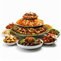 Chinesisch Essen Chinesisch Buffet mit transparent Hintergrund foto