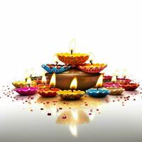 Diwali Feier mit Weiß Hintergrund hoch Qualität foto