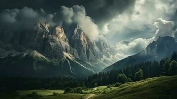 Dolomiten bedeckt Berge von Italien Gruppe di se foto