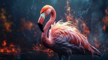 Epos hyperrealistisch Foto von ein Flamingo hd Hintergrund