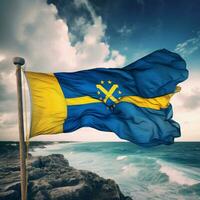 Flagge von Barbados hoch Qualität 4k Ultra foto