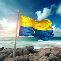 Flagge von Barbados hoch Qualität 4k Ultra foto