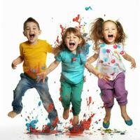 glücklich Kinder Tag mit Weiß Hintergrund hoch Qualität foto