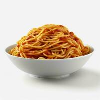 Foto von Spaghetti mit Nein Hintergrund mit Weiß