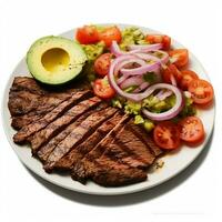 Foto von Carne asada mit Nein Hintergrund mit Weiß