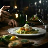 fotorealistisch Fachmann Essen kommerziell fotografieren foto