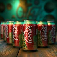 Produkt Schüsse von Coca Cola Leben hoch Qualität 4k foto