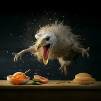 Produkt Schüsse von ein schnell Verschluss Geschwindigkeit Essen fotografieren foto