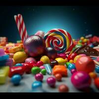 Produkt Schüsse von Süßigkeiten hoch Qualität 4k Ultra hd foto