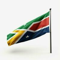 Süd Afrika Flagge mit Weiß Hintergrund hoch Qualität foto