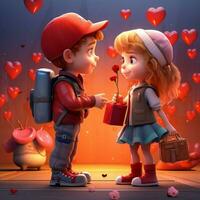 Valentinsgrüße Tag Cartoons hoch Qualität 4k Ultra hd foto