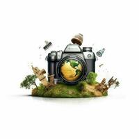 Welt Fotografie Tag Hintergrund mit Weiß Hintergrund foto