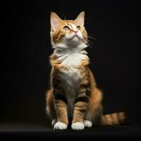 warnen Manx Katze Sitzung aufrecht Ohren anstrengend zu Fang Vorabend foto