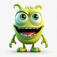 Außerirdischer Monster- Emoji auf Weiß Hintergrund hoch Qualität 4k hd foto