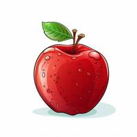Apfel 2d Karikatur Vektor Illustration auf Weiß Hintergrund h foto