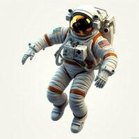 Astronaut 2d Karikatur illustraton auf Weiß Hintergrund hoch foto