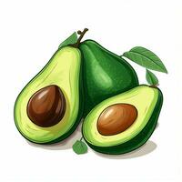 Avocados 2d Vektor Illustration Karikatur im Weiß Hintergrund foto