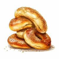 Bagels 2d Vektor Illustration Karikatur im Weiß Hintergrund foto