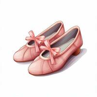 Ballett Schuhe 2d Karikatur illustraton auf Weiß Hintergrund Hallo foto