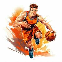 Basketball 2d Karikatur Vektor Illustration auf Weiß backgro foto