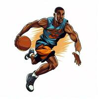 Basketball 2d Karikatur Vektor Illustration auf Weiß backgro foto