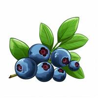 Blaubeeren 2d Vektor Illustration Karikatur im Weiß backgr foto