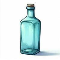 Flasche 2d Karikatur illustraton auf Weiß Hintergrund hoch qua foto