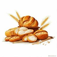 Brot 2d Vektor Illustration Karikatur im Weiß Hintergrund h foto