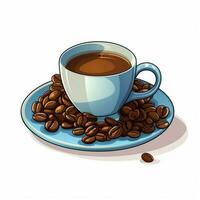 Kaffee 2d Vektor Illustration Karikatur im Weiß Hintergrund foto