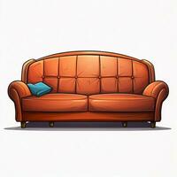 Couch 2d Karikatur Vektor Illustration auf Weiß Hintergrund h foto