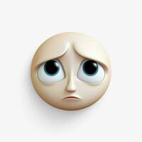 Weinen Gesicht Emoji auf Weiß Hintergrund hoch Qualität 4k hdr foto
