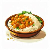 Curry 2d Vektor Illustration Karikatur im Weiß Hintergrund h foto